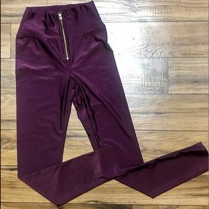 Burgundy High Waisted Leggings